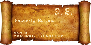 Doszpoly Roland névjegykártya