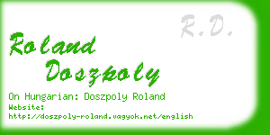 roland doszpoly business card